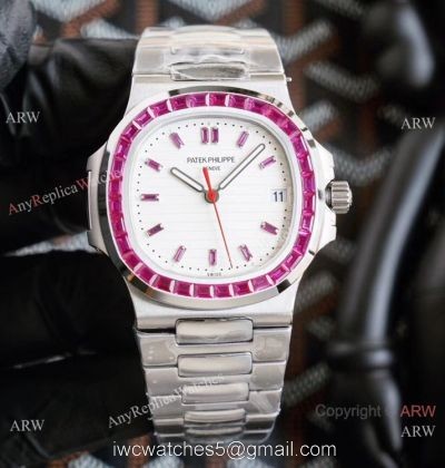 New! Swiss Replica Patek Philippe Nautilus Watch Stainless Steel Pink Diamond Limited New PP5711 watches