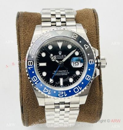 AR Factory V2 Swiss 3186 Rolex GMT-Master II Batman Jubilee Watch AAA Replica watches