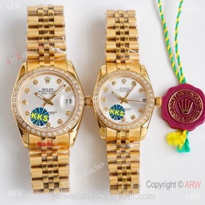 Replica ROLEX Datejust All Gold Diamond 28mm/36mm Citizen 8215 Watch watches