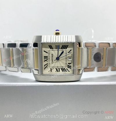 Swiss Replica Cartier Tank Francaise Watch 2-Tone Cream Dial Swiss Quartz watches