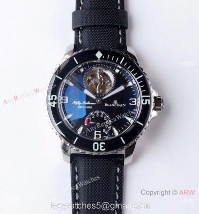 JB Factory 1:1 Blancpain Tourbillon Fifty Fathoms Silver Black Watch watches