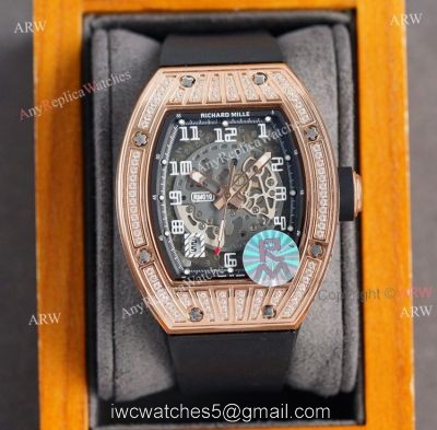 (RM Factory) High Quality Replica Richard Mille RM010 Rose Gold Diamond Watch watches