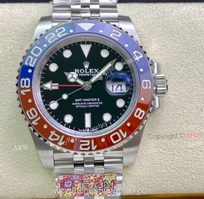 Clean Factory Rolex GMT Master ii Pepsi Jubilee Bracelet Swiss 3186 Replica Watch watches
