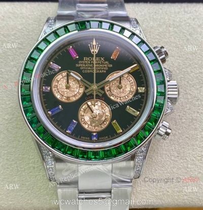 (2022 New) IPK Factory Rolex Daytona Green Bezel Swiss 7750 Watch 904L Stainless Steel 40mm watches