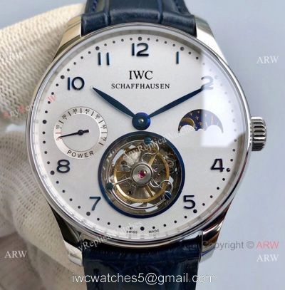 Super Clone IWC Portugieser Moon phase Tourbillon Edition Watch Stainless Steel White Dial 42mm watches