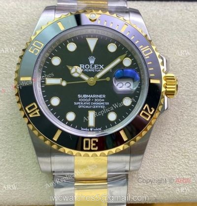 (JVS) Swiss Grade Rolex Submariner 41mm JVS Factory New 3235 Wrist 2-Tone Black Ceramic watches