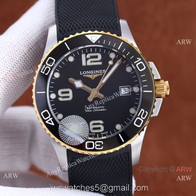 Swiss Quality Longines Hydroconquest Citizen8215 2-Tone Ceramic Bezel Black Dial Watch 41 watches