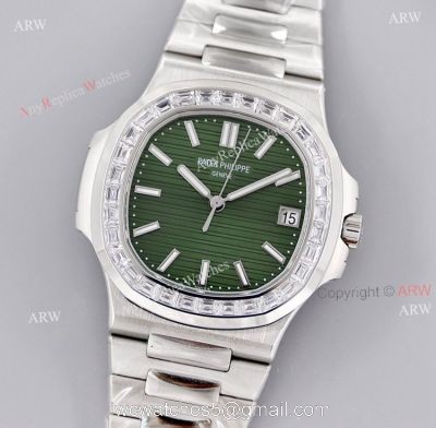 3k Factory Patek Philippe Nautilus 5711 Green Face Diamond Bezel Super Clone Watch 40mm watches