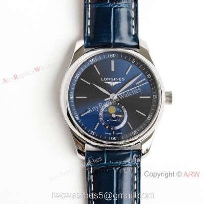 (GF) Swiss Copy Longines Master Moon phase Bucherer Blue dial Watch L899.5 Movement watches