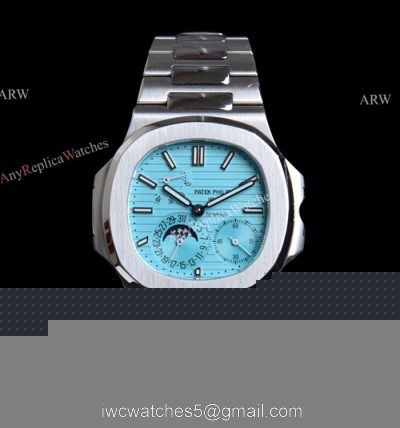 GR Factory Super Clone Patek Philippe Nautilus Moonphase 5712 Watch New Baby Blue Dial watches