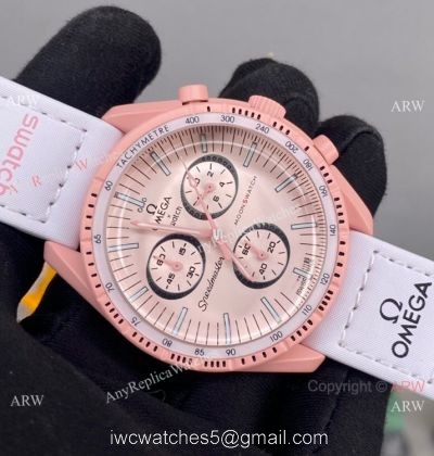 2022 New! Replica Swatch x Omega Mission to Venus Watch Pink Version watches