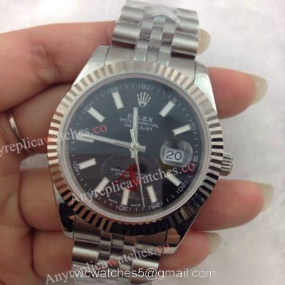 (EW) Clone Swiss ETA3255 Replica Rolex Datejust II SS Black Face Datejust II Watch 41mm watches