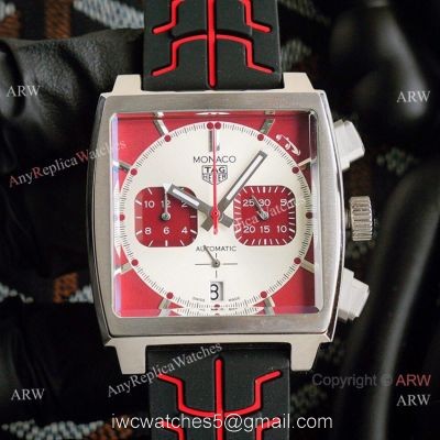 Best Copy Tag Heuer Monaco Watch Rubber Strap Red Subdials watches