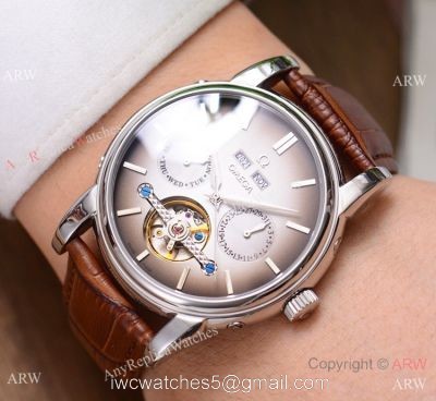 Buy Replica Omega Grand Complications Watches SS Brown Leather Strap watches