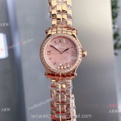 Copy Chopard Happy Sport 30mm quartz Watch Pink Rose Gold Case watches
