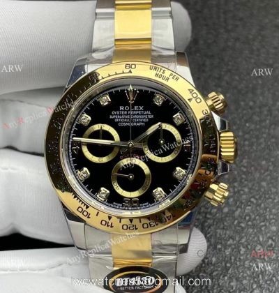 Better Factory BTF Cal.4130 Rolex Daytona 40mm Two Tone Black Watch watches