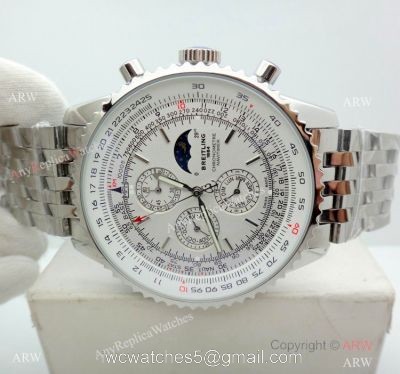 Replica Breitling Navitimer Watch White Moonphase Dial Stainless Steel Watch watches