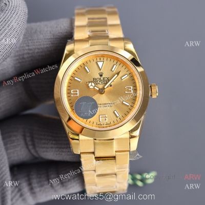Swiss Quality Rolex Explorer All Gold Men Watch Citizen 8215 Movement watches