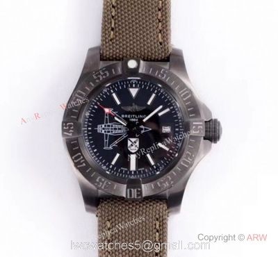 GB Factory Breitling Avenger Seawolf II Boelcke Limited Edition Copy Watch Black Steel Green Band watches
