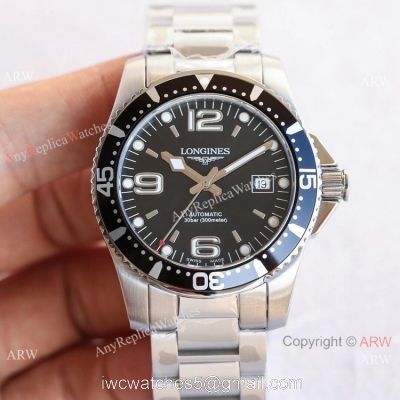 Swiss Replica Longines Hydro conquest L3.742.4 TWF Watch Stainless Steel Black Dial watches