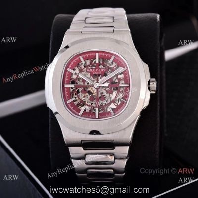 Faux Patek Philippe Nautilus Skeleton Watches Stainless Steel Case watches