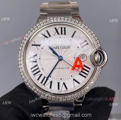 V6 Factory Swiss Copy Cartier Ballon Bleu 42MM Diamond Bezel Watch Automatic Movement watches