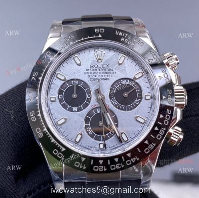New Rolex Daytona Meteorite Dial Noob Factory Daytona 4130 Superclone Oysterflex Strap Watch watches