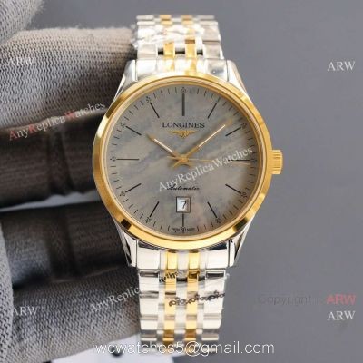 Replica Longines Elegant 2-Tone Steel Strap Rose Gold Bezel 8215 Movement Watch watches