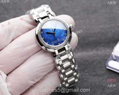 Swiss Quartz Longines PrimaLuna Clone Watch Blue Mop Face Diamond bezel watches