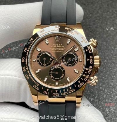 Noob Factory 4130 Rolex Daytona Chocolate Dial Rose Gold Watch Super Clone 1:1 watches