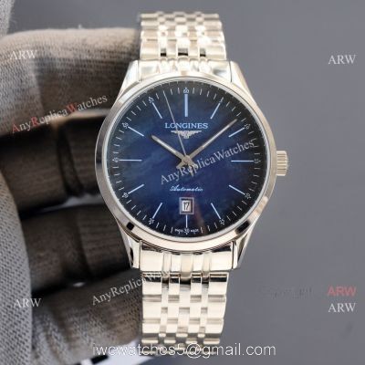 Replica Longines Elegant 316L SS Strap Blue Meteorite Texture Dial Watch 8215 Movement watches