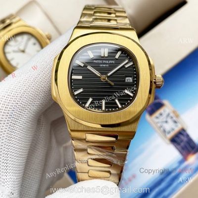 Swiss Quality Patek Philippe Nautilus 8215 Yellow Gold Black Face 42mm watches