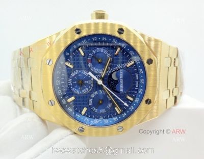 Audemars Piguet Royal Oak Perpetual Calendar Replica Watch Blue Dial Yellow Gold watches