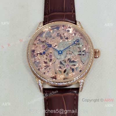 2022 New IWC Portuguese Skeleton F.A. Jones Watch Rose Gold Diamonds watches