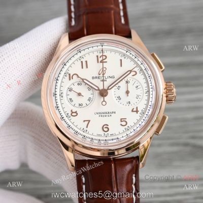 Swiss Copy Breitling Premier B09 Chronograph Rose Gold Face Watch 40mm watches