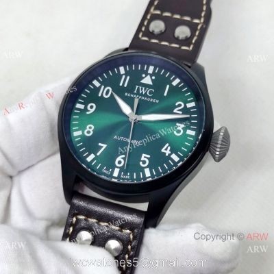 Best Quality IWC Pilots Automatic Watch Olive Green Face 43mm watches