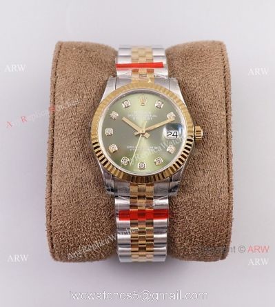 (TWF) Green Dial Rolex Datejust Jubilee Bracelet Swiss Replica Watches 31mm watches