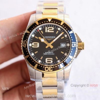 Swiss Replica Longines Hydro conquest TWF 2-Tone Black Dial Watch watches