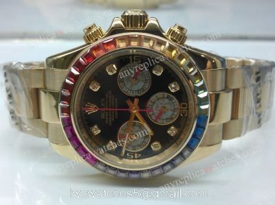 Best Replica Rolex Daytona Rainbow Gold Chronograph Watch 40mm watches