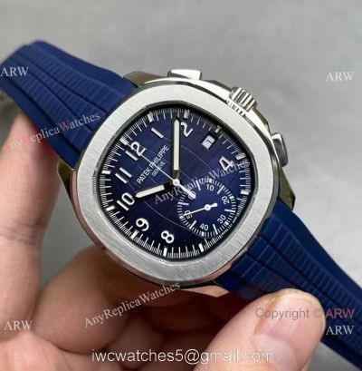 Grade AAA Copy Patek Philippe Aquanaut Chronograph 5968g Watch Blue Rubber Strap watches
