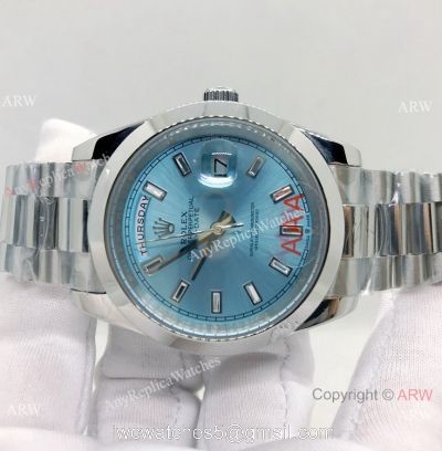 Clone Rolex Day-Date Ice Blue 40mm Presidential Diamond Markers watches