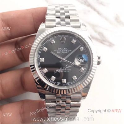 (EW) AAA Rolex Datejust II SS Jubilee Band Rhodium Diamond Dial Watch ETA3255 watches