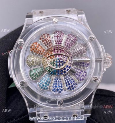 2022 New! Swiss Hublot Takashi Murakami Sapphire Rainbow Watch 45mm watches