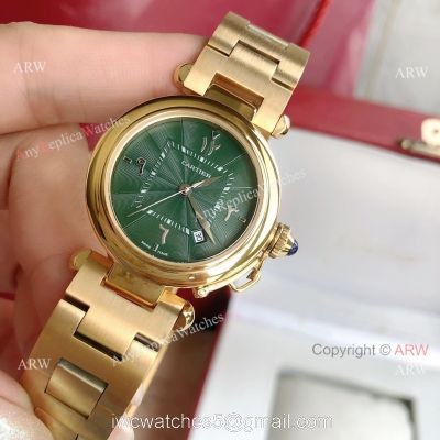2022 New Copy Cartier Pasha Middle East Limited Edition All Gold Olive Green Dial Watch watches