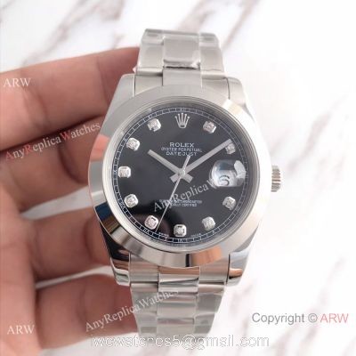 UPGRADED Oyster Perpetual Datejust 41mm Black Diamond Watch / BP Factory Rolex watches