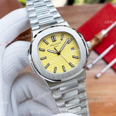 New Patek Philippe Nautilus Lemon Dial Stainless Steel Watch Automatic watches