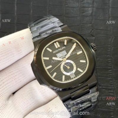 High Qaulity Replica Patek Philippe Nautilus Annual Calendar All Black Watch watches