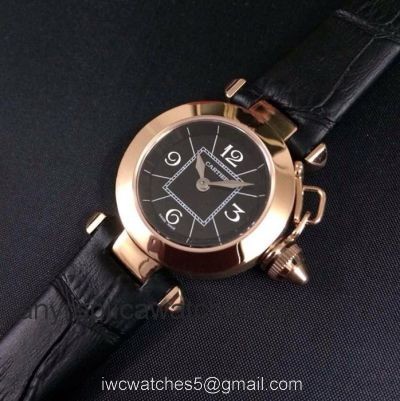 Replica Cartier Pasha Rose Gold Black Dial Lady Watch watches