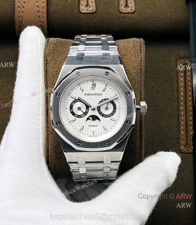 TW factory Swiss Copy Audemars Piguet Annual Calendar Moonphase Watch 41mm Panda Dial watches