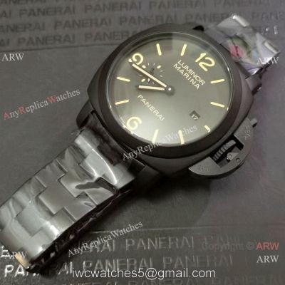 Solid Black Panerai Luminor Marina Pam00386 Watch Men watches